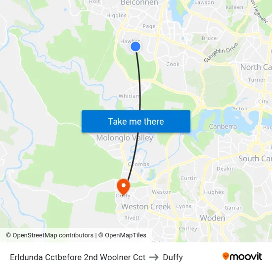 Erldunda Cctbefore 2nd Woolner Cct to Duffy map