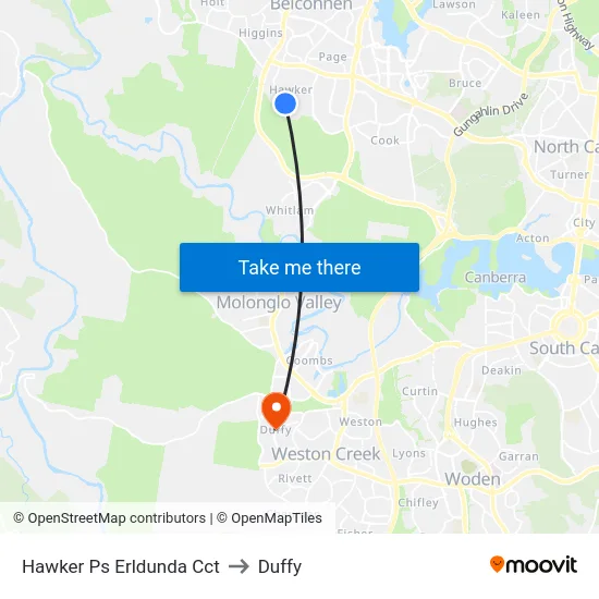 Hawker Ps Erldunda Cct to Duffy map