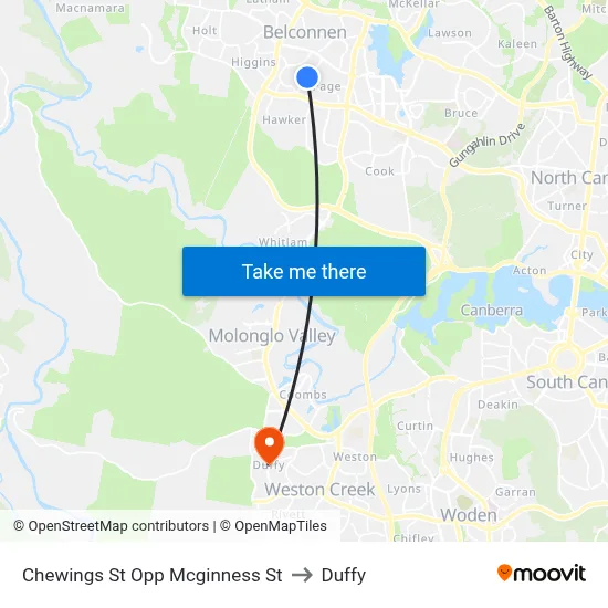 Chewings St Opp Mcginness St to Duffy map