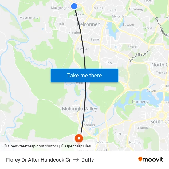 Florey Dr After Handcock Cr to Duffy map