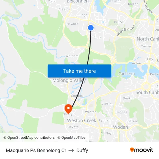 Macquarie Ps Bennelong Cr to Duffy map