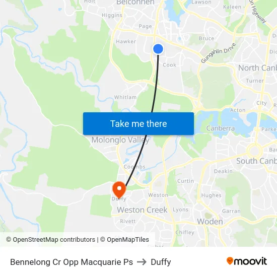 Bennelong Cr Opp Macquarie Ps to Duffy map