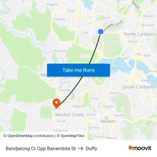 Bandjalong Cr Opp Banambila St to Duffy map