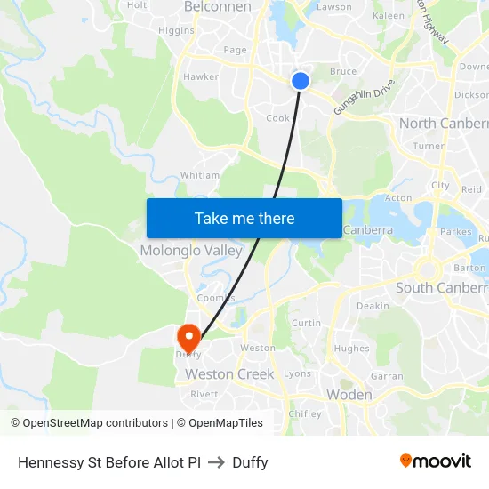 Hennessy St Before Allot Pl to Duffy map