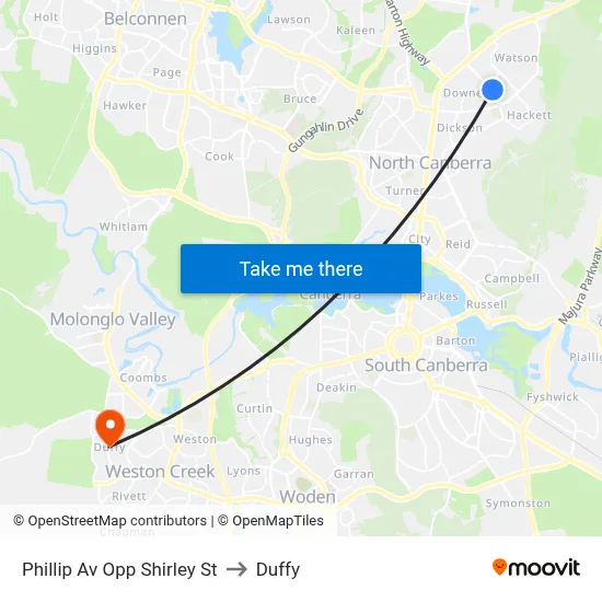 Phillip Av Opp Shirley St to Duffy map