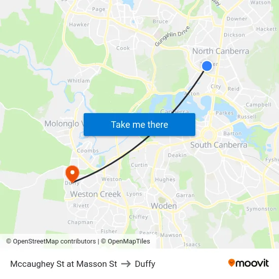 Mccaughey St at Masson St to Duffy map