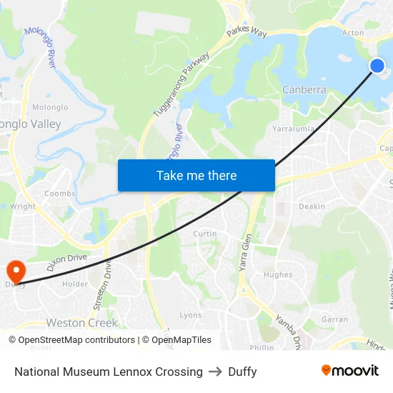 National Museum Lennox Crossing to Duffy map