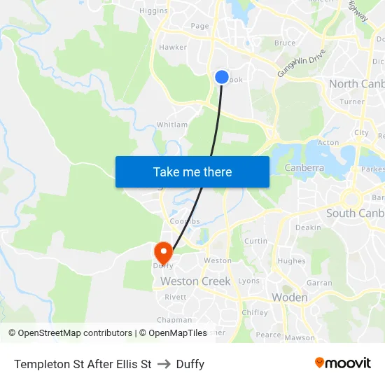 Templeton St After Ellis St to Duffy map