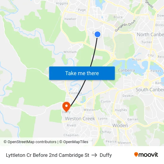 Lyttleton Cr Before 2nd Cambridge St to Duffy map