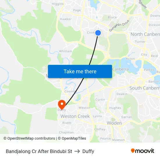 Bandjalong Cr After Bindubi St to Duffy map