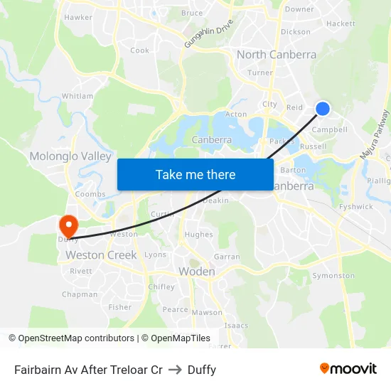 Fairbairn Av After Treloar Cr to Duffy map