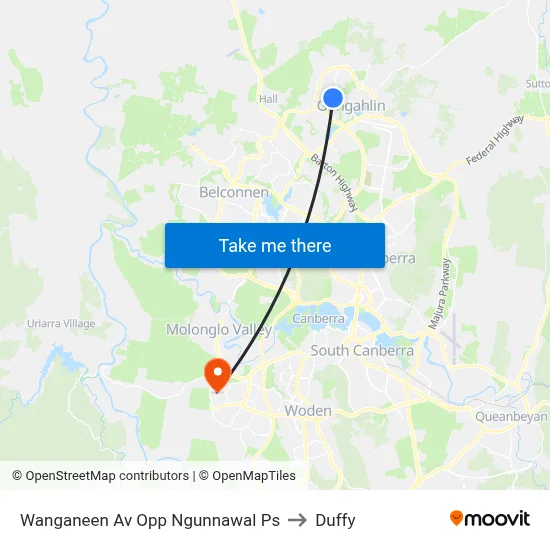 Wanganeen Av Opp Ngunnawal Ps to Duffy map