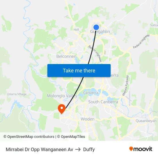 Mirrabei Dr Opp Wanganeen Av to Duffy map