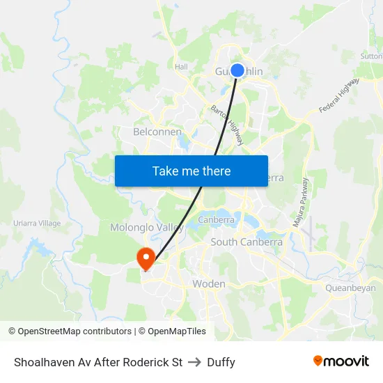 Shoalhaven Av After Roderick St to Duffy map