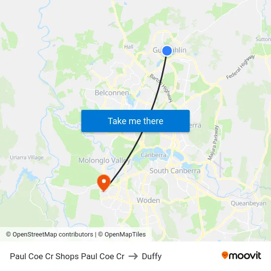 Paul Coe Cr Shops Paul Coe Cr to Duffy map