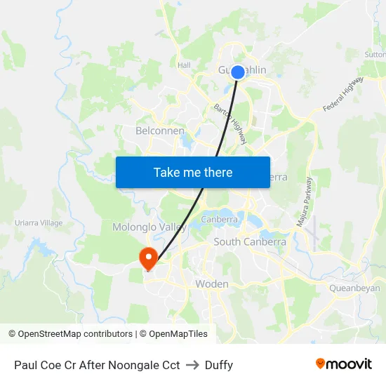 Paul Coe Cr After Noongale Cct to Duffy map