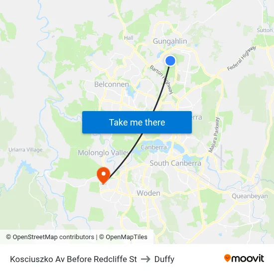 Kosciuszko Av Before Redcliffe St to Duffy map