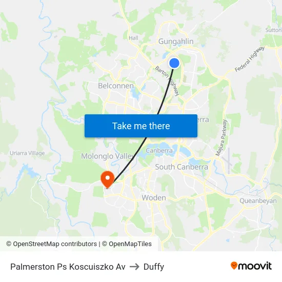 Palmerston Ps Koscuiszko Av to Duffy map