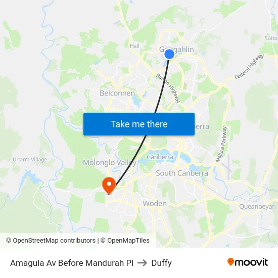 Amagula Av Before Mandurah Pl to Duffy map