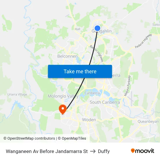 Wanganeen Av Before Jandamarra St to Duffy map
