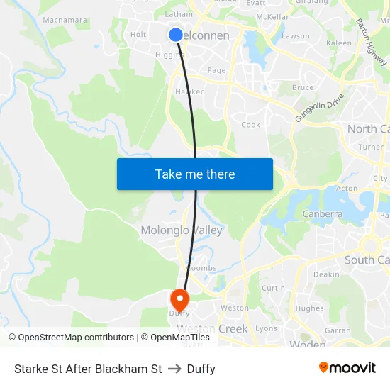 Starke St After Blackham St to Duffy map