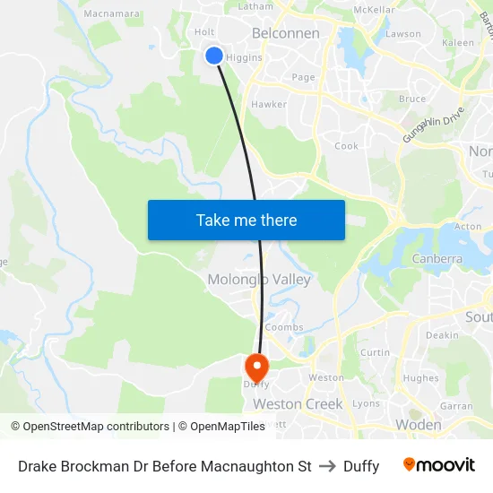 Drake Brockman Dr Before Macnaughton St to Duffy map