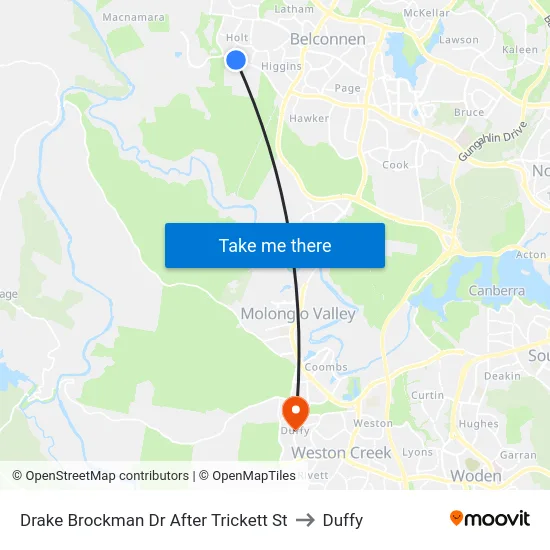 Drake Brockman Dr After Trickett St to Duffy map