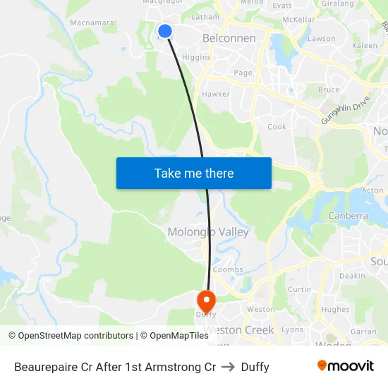Beaurepaire Cr After 1st Armstrong Cr to Duffy map