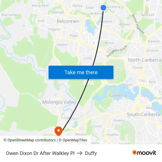Owen Dixon Dr After Walkley Pl to Duffy map