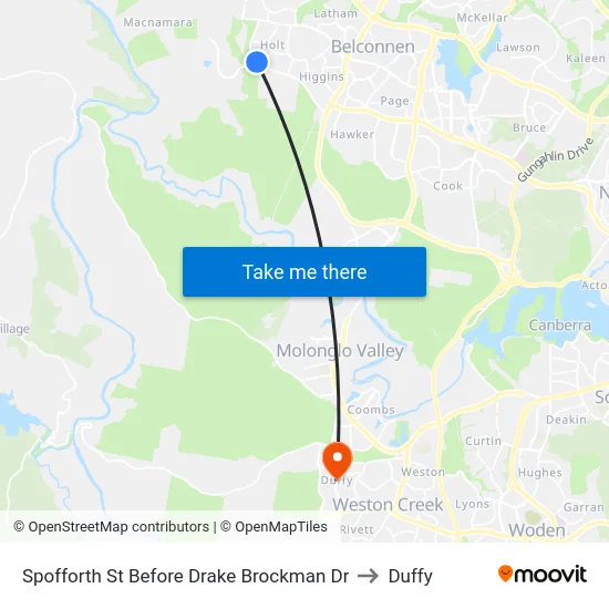 Spofforth St Before Drake Brockman Dr to Duffy map