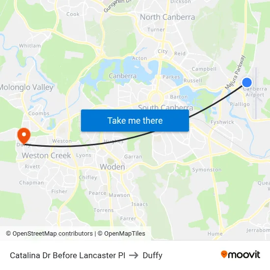 Catalina Dr Before Lancaster Pl to Duffy map