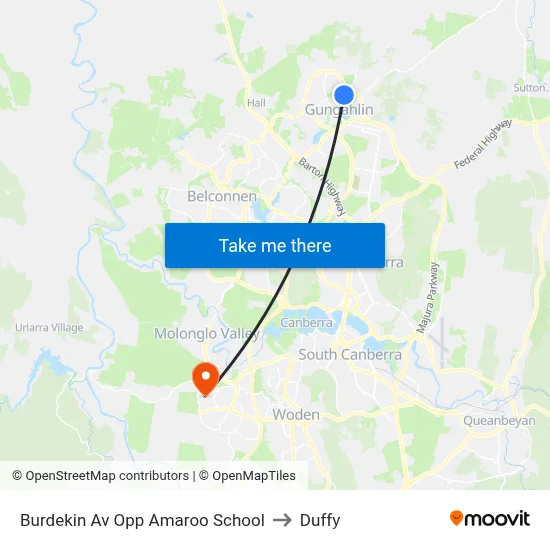 Burdekin Av Opp Amaroo School to Duffy map