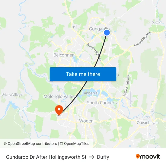 Gundaroo Dr After Hollingsworth St to Duffy map