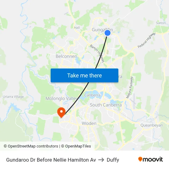 Gundaroo Dr Before Nellie Hamilton Av to Duffy map