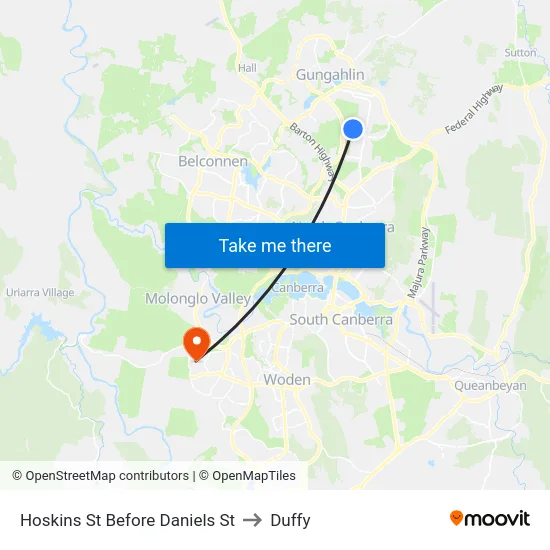 Hoskins St Before Daniels St to Duffy map