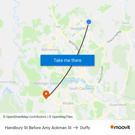 Handbury St Before Amy Ackman St to Duffy map