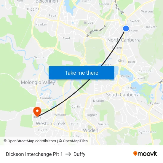 Dickson Interchange Plt 1 to Duffy map