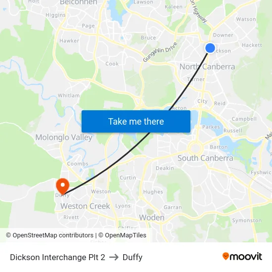 Dickson Interchange Plt 2 to Duffy map