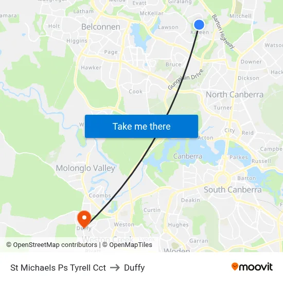 St Michaels Ps Tyrell Cct to Duffy map