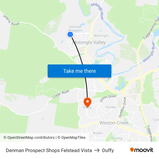Denman Prospect Shops Felstead Vista to Duffy map