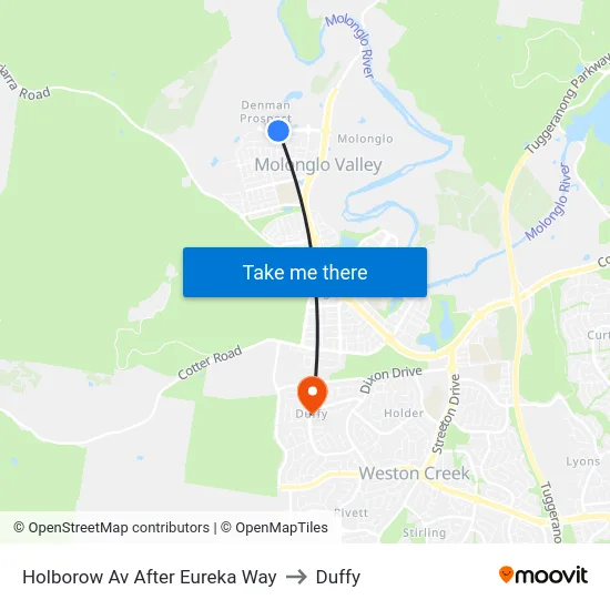 Holborow Av After Eureka Way to Duffy map