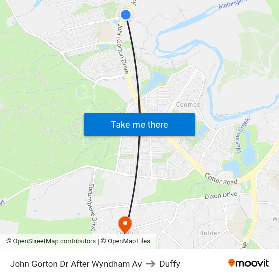John Gorton Dr After Wyndham Av to Duffy map