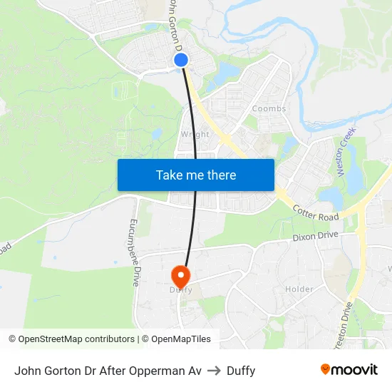 John Gorton Dr After Opperman Av to Duffy map