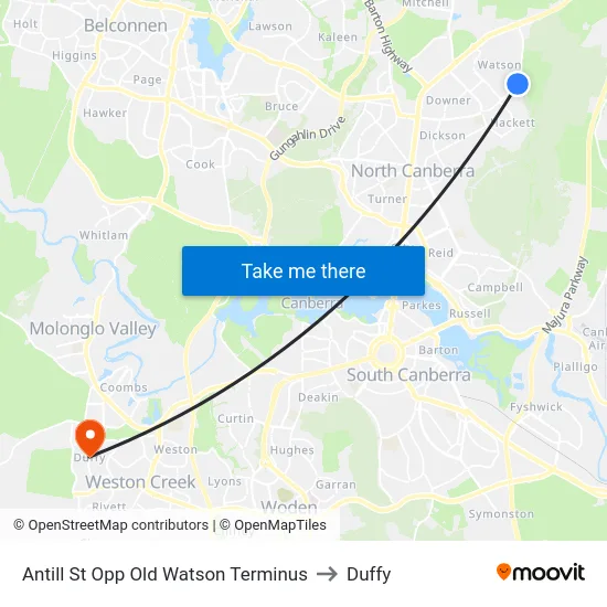 Antill St Opp Old Watson Terminus to Duffy map