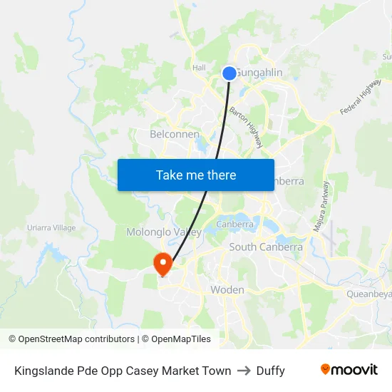 Kingslande Pde Opp Casey Market Town to Duffy map