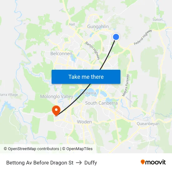 Bettong Av Before Dragon St to Duffy map