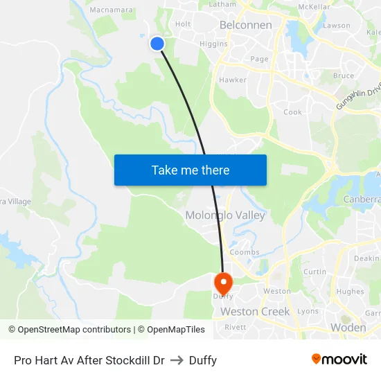Pro Hart Av After Stockdill Dr to Duffy map