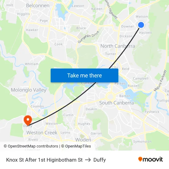 Knox St After 1st Higinbotham St to Duffy map
