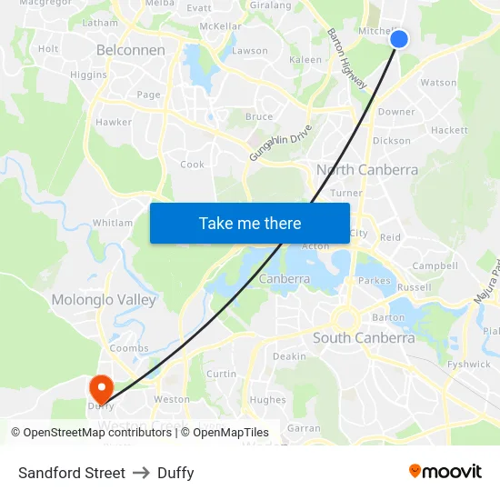 Sandford Street to Duffy map