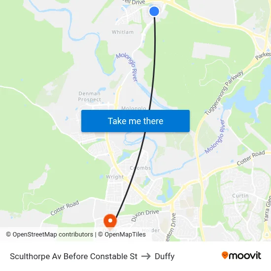 Sculthorpe Av Before Constable St to Duffy map